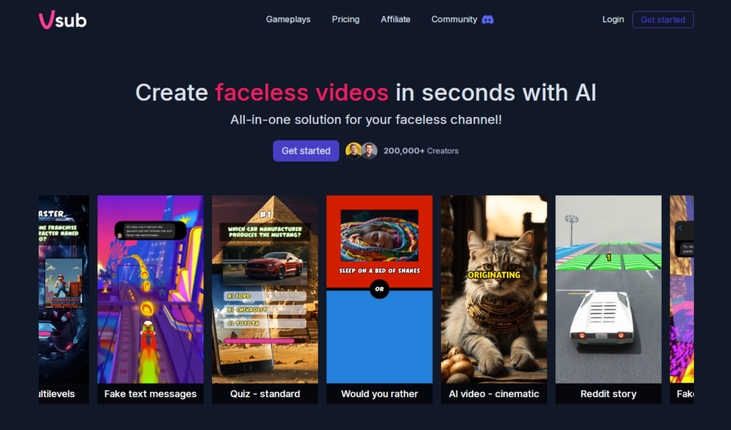 Vsub Design Vsub.io Review (2024): Revolutionizing Faceless Video Creation with AI ...